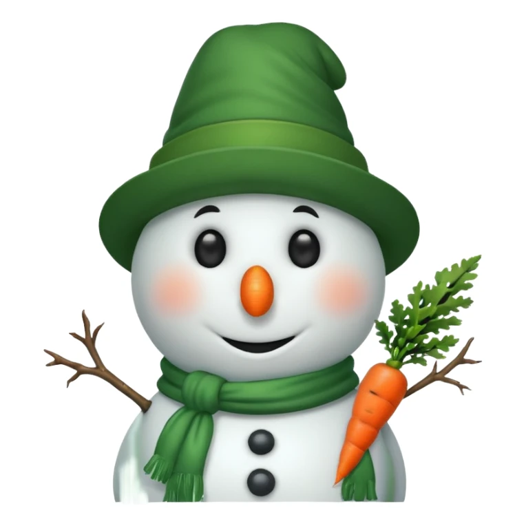 snowman wearing green hat sticker