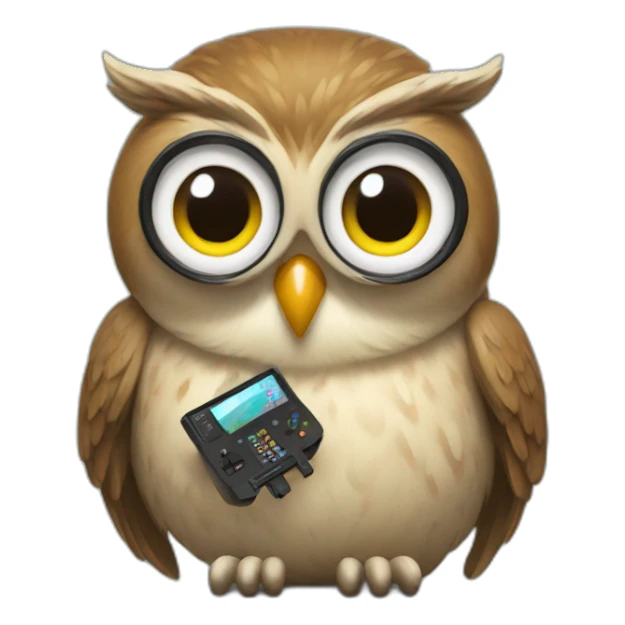 Owl playing video games sticker