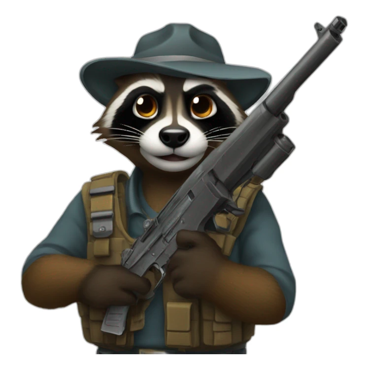 Raccooon-with-a-gun sticker