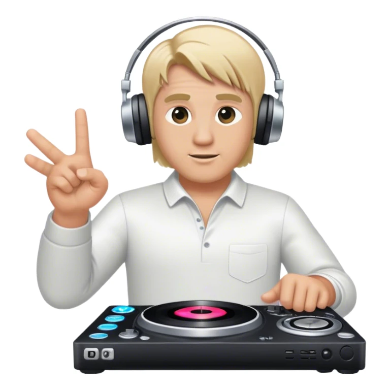 blond big man dj pointingleft sticker