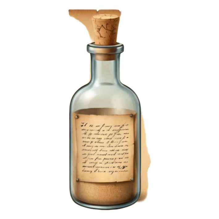 Message letter in Bottle sticker