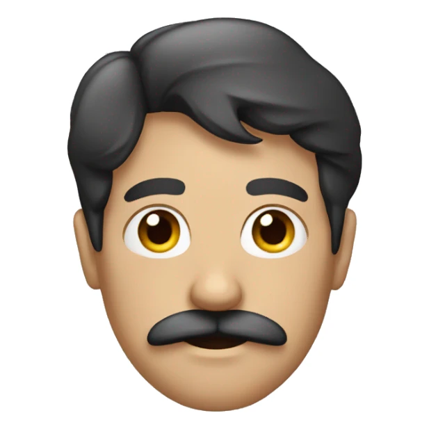 A man with a moustache sticker