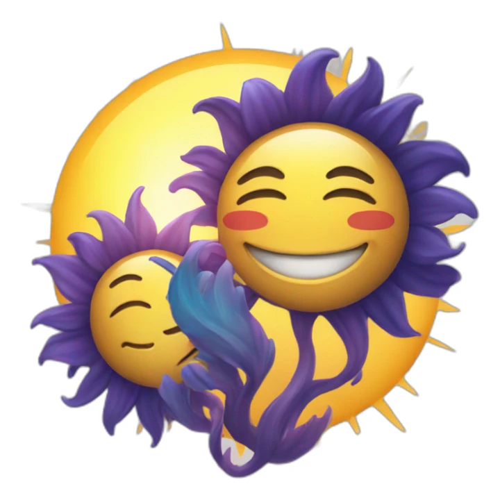 delighted sun in love sticker