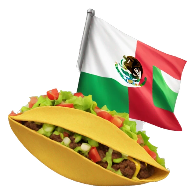 Taco holding Mexican flag sticker