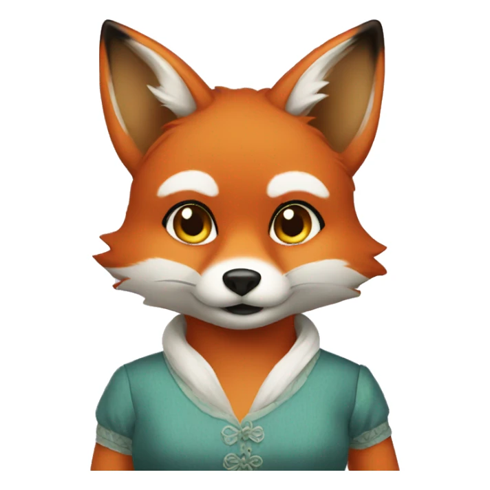 Fox whit dress sticker