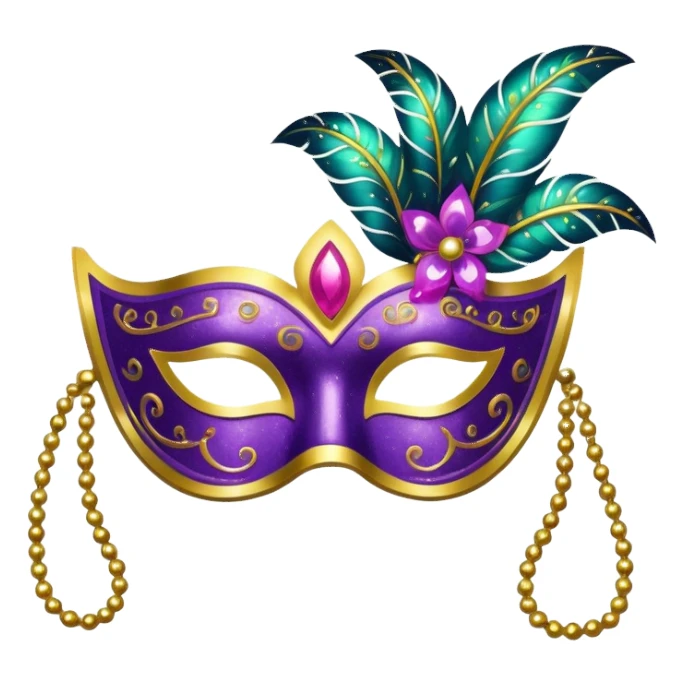 carnival mask with sequins and glitter sticker