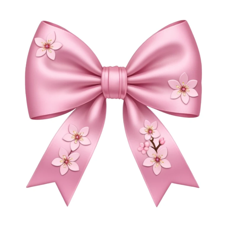 sakura bow with tiny sakura blossoms sticker