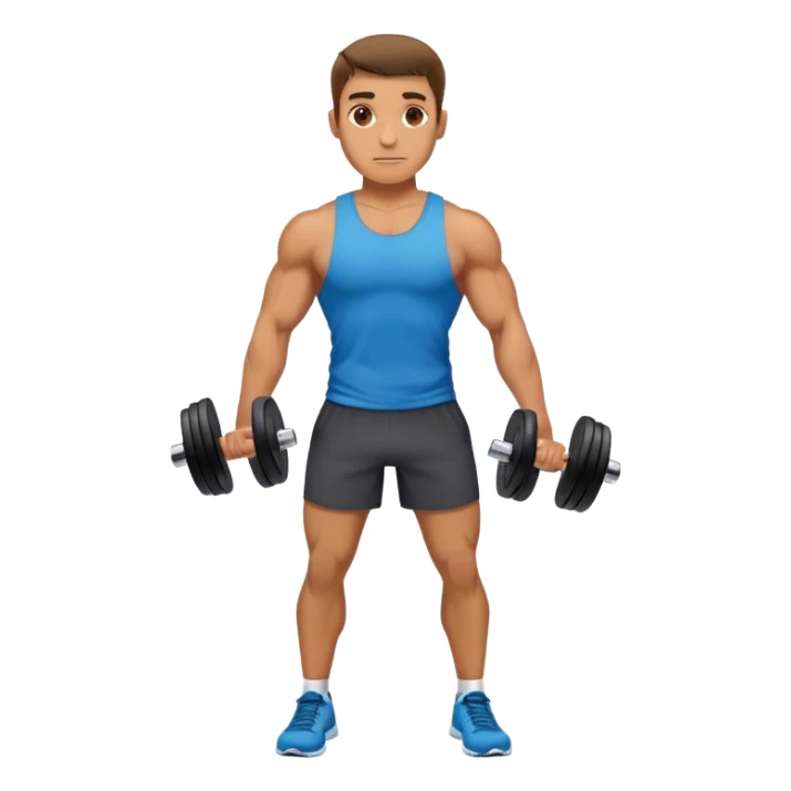 man holding dumbbells by his body side sticker