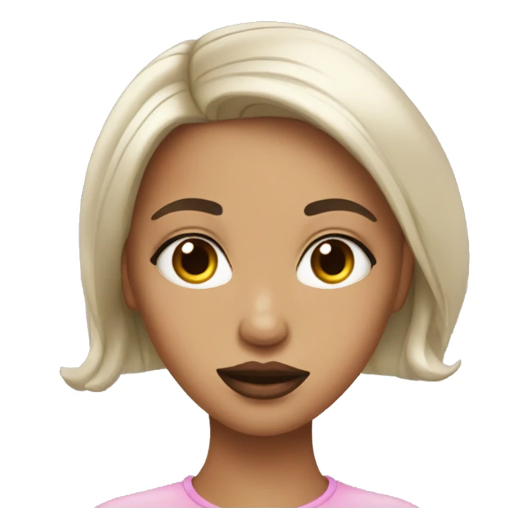 Black haired girl with big Botox lips  sticker