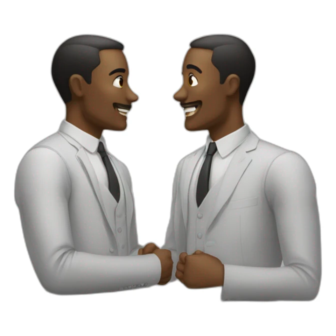 Deux hommes adulte ayant une conversation sticker