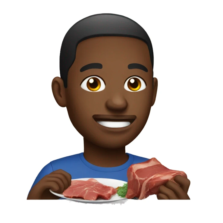 Haitian eating meat sticker