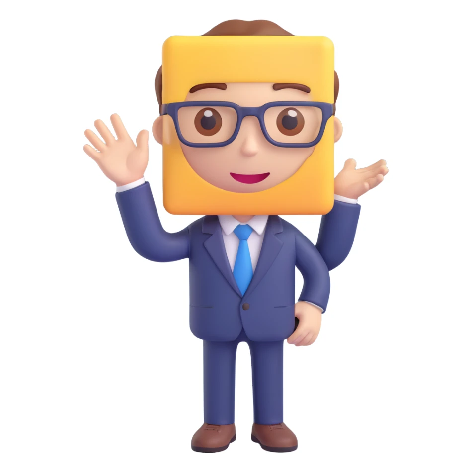 office worker presenting a chart, 3d emoji style sticker
