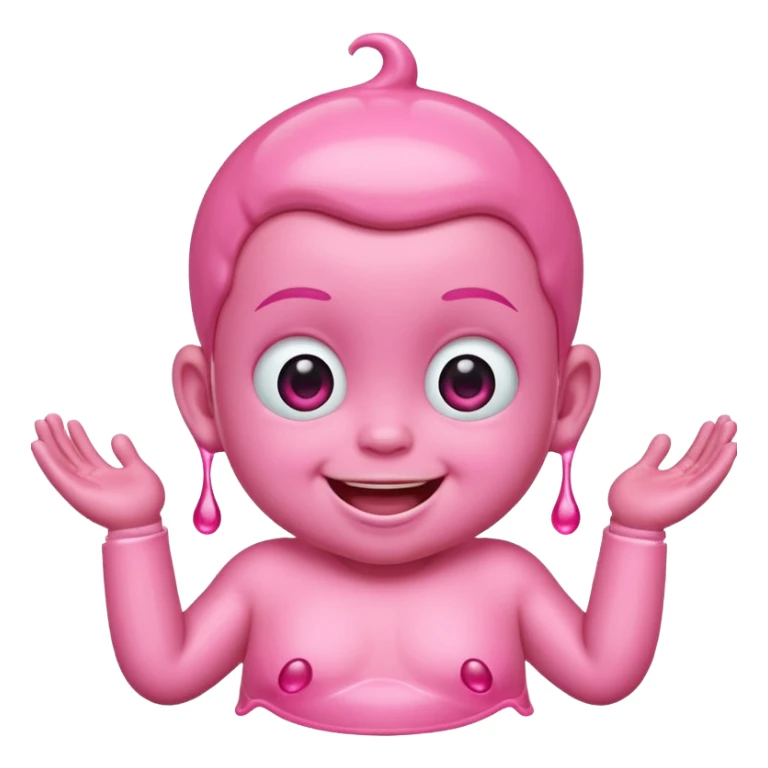 Smiling freaky baby oil pink sticker