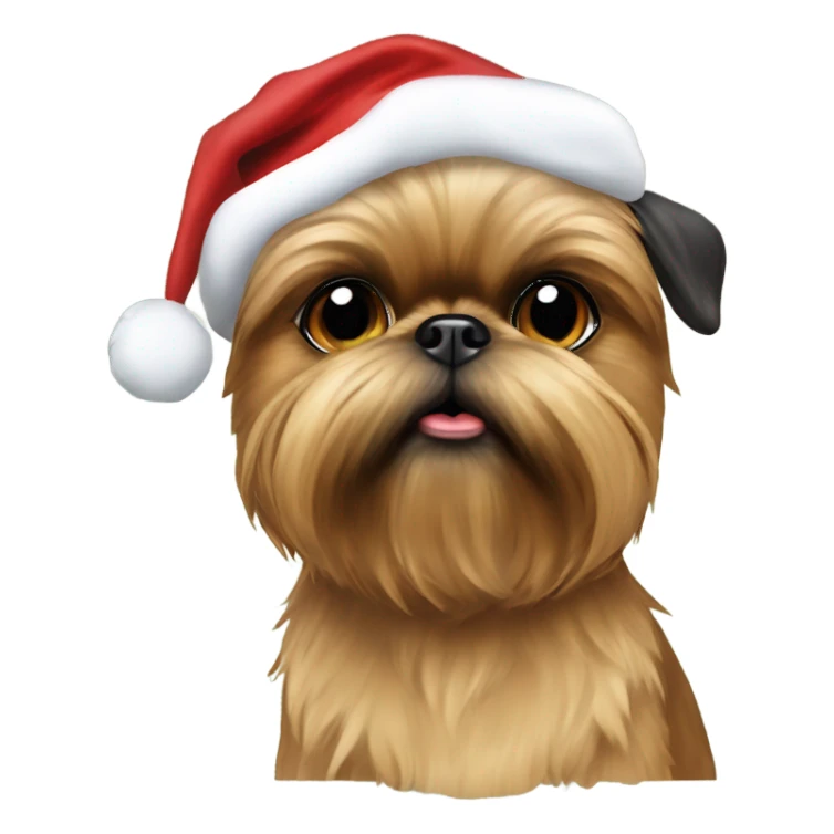 brussels Griffon Christmas hat  sticker