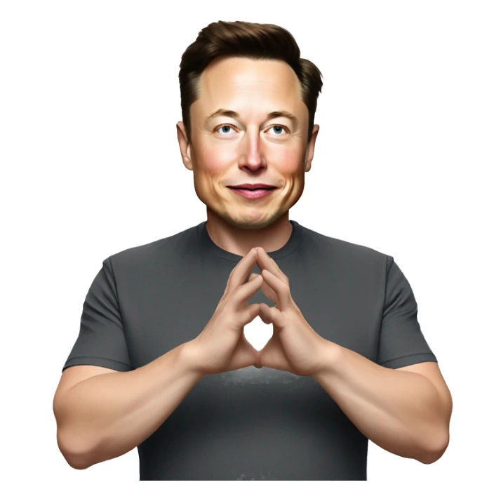 Elon Musk doing heart hands sticker