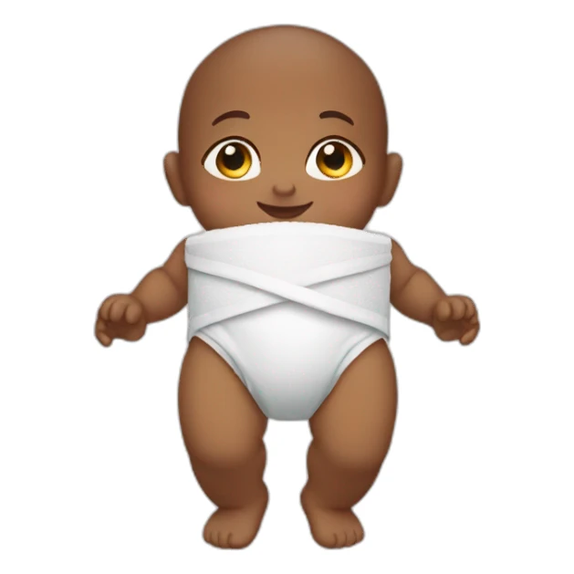 Baby wearing diaper sticker