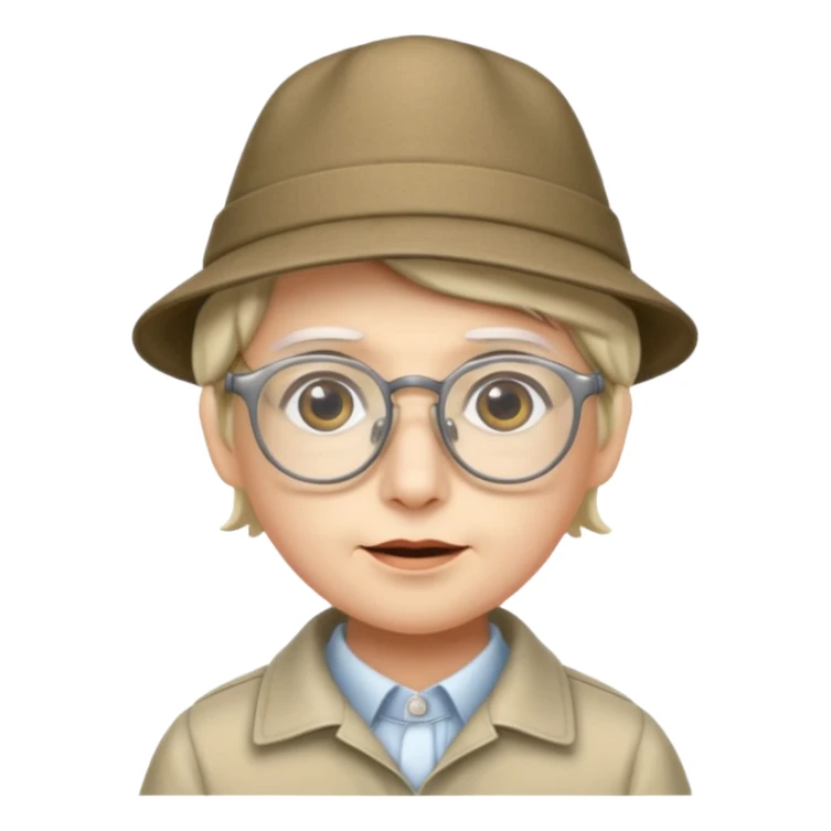 
anchovy wearing glasses and a hat sticker