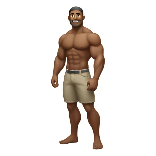 Strong man at beach sticker