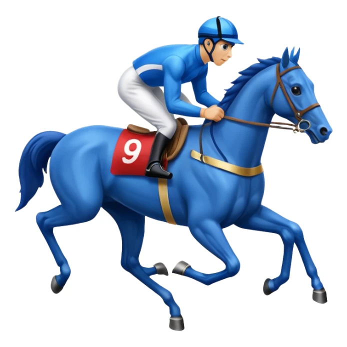 horse racing blue sticker