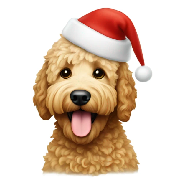 Golden doodle with santa clause sticker
