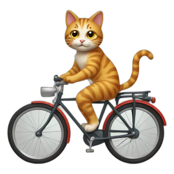Cat riding a bike sticker