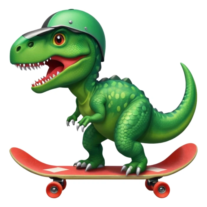dinosaor with skateboard helmet sticker