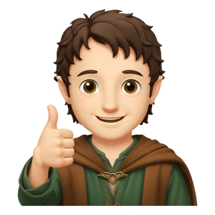Frodo from lord of the ring doing a thumb up sticker
