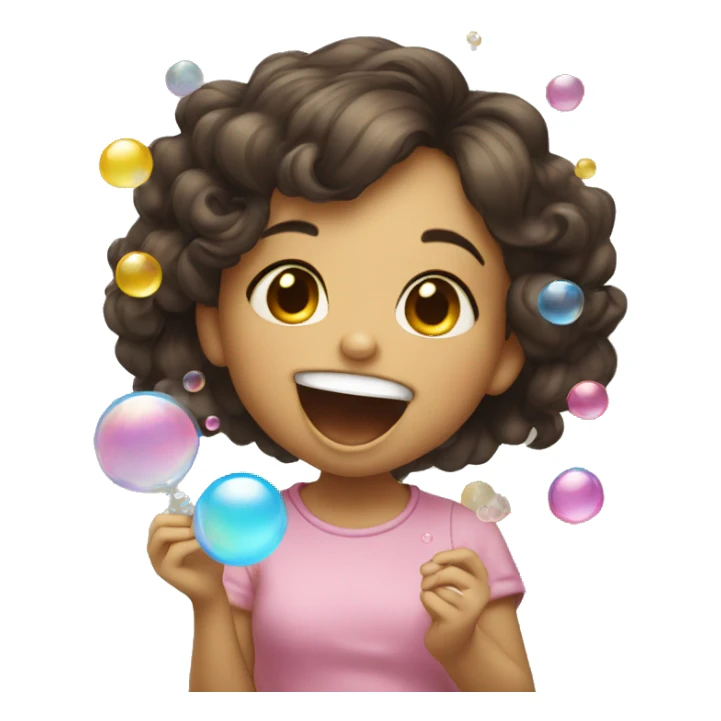 cute girl blowing bubbles laughing sticker