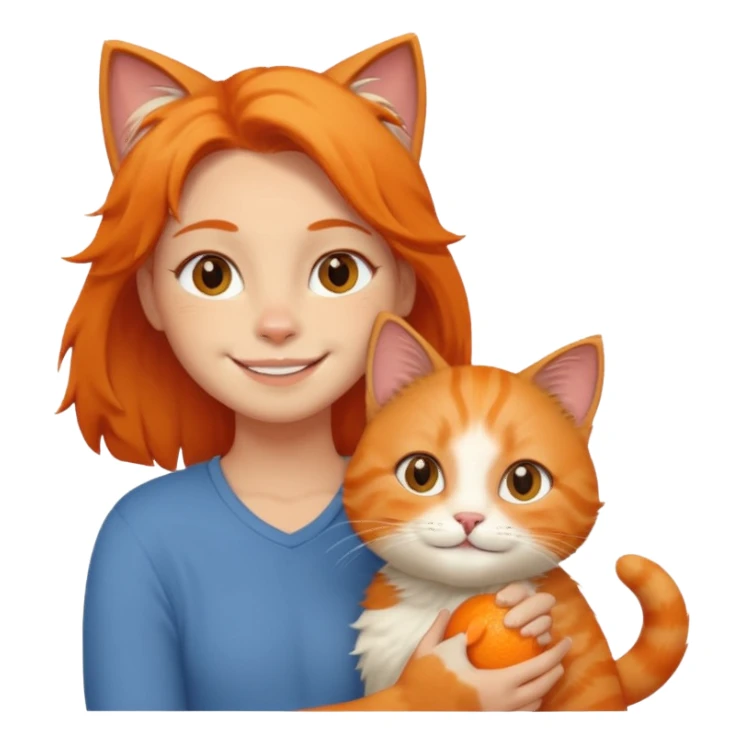 person with cat on their shoulder sticker