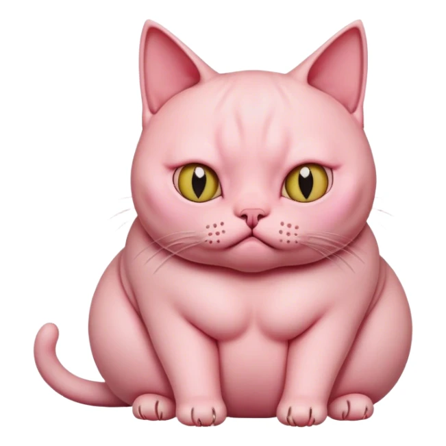 Fat cat without hair sticker