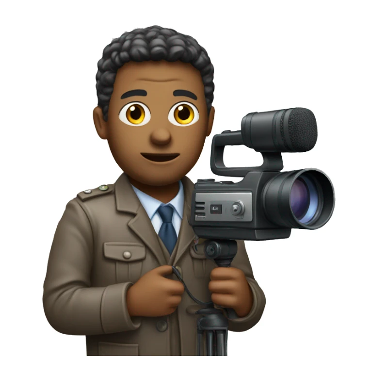 realistic journalist with camera and microphone  sticker