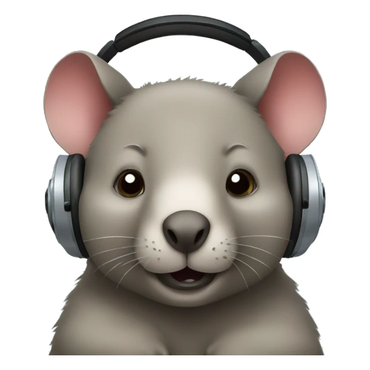 Wombat with headphones sticker