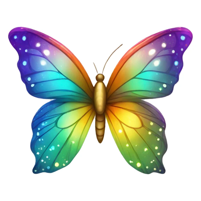 Shiny starry glossy rainbow butterfly sticker