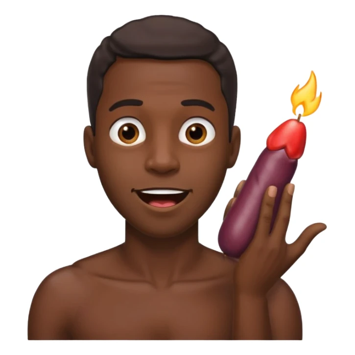 Black guy stroking his large penis while being excited  sticker