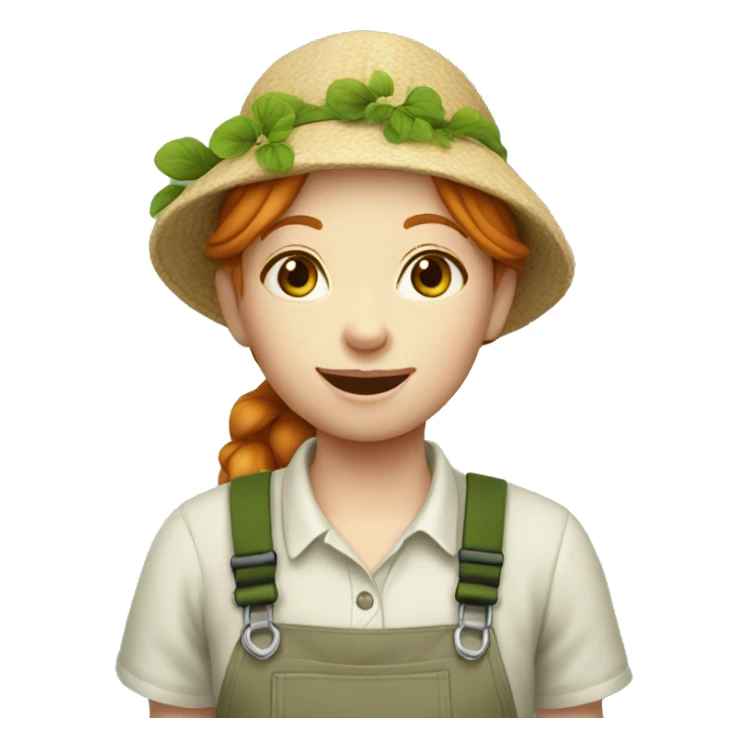 ginger gardener girl cute sticker