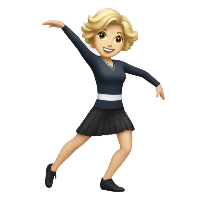 one white woman dancing in a training uniform sticker