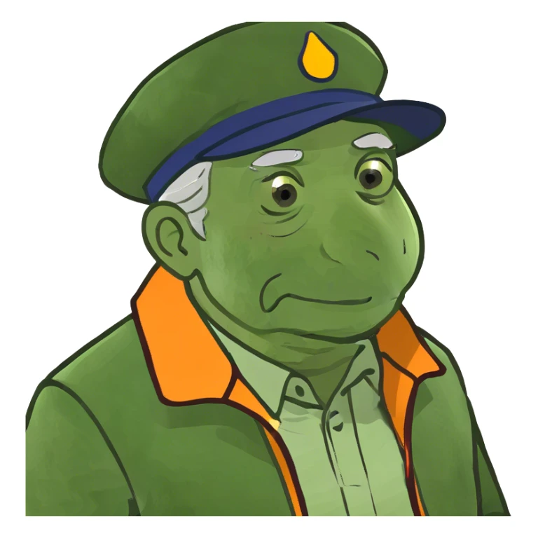 elderly man in jacket sticker