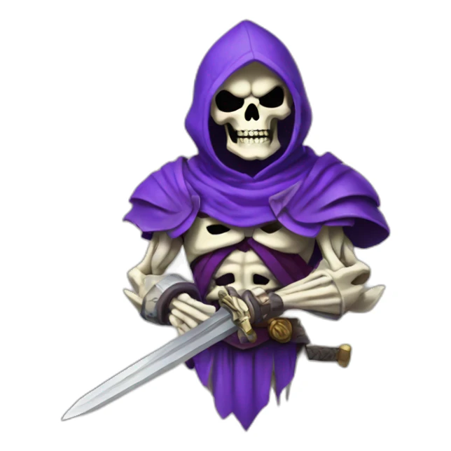 skeletor with sword sticker