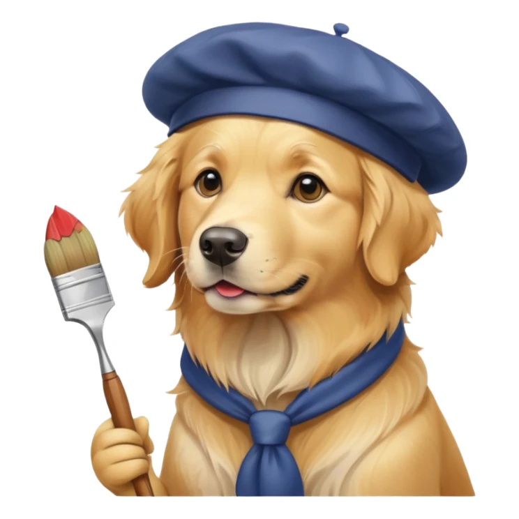 Un perro pintor sticker