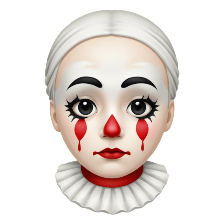sad pierrot, black tear sticker