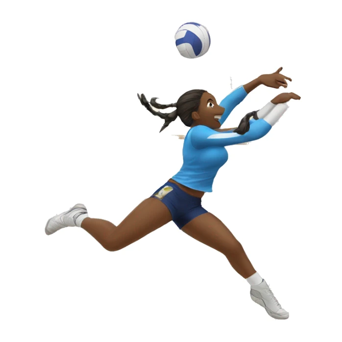 a volleyball player jumping and blocking a volleyball down sticker