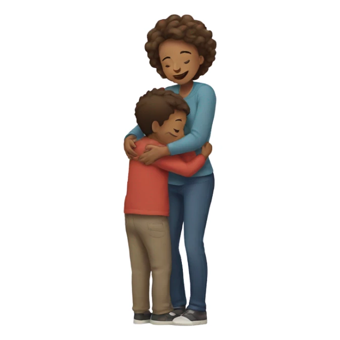Mom hugging son sticker