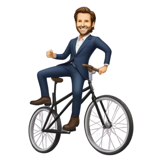 Bradley cooper on a unicycle  sticker
