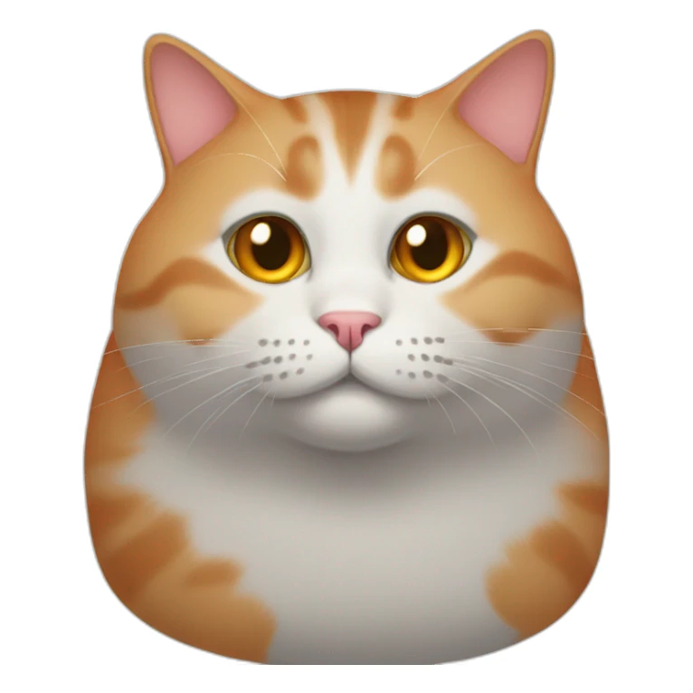 fat gray orange cat sticker