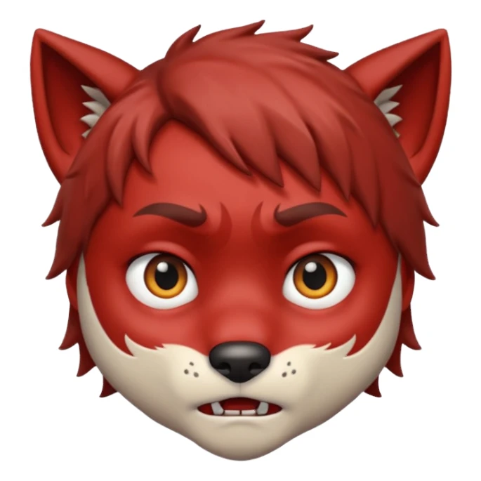 Wolf Boy Red Scared sticker