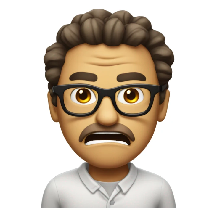 mad emoji with glasses sticker