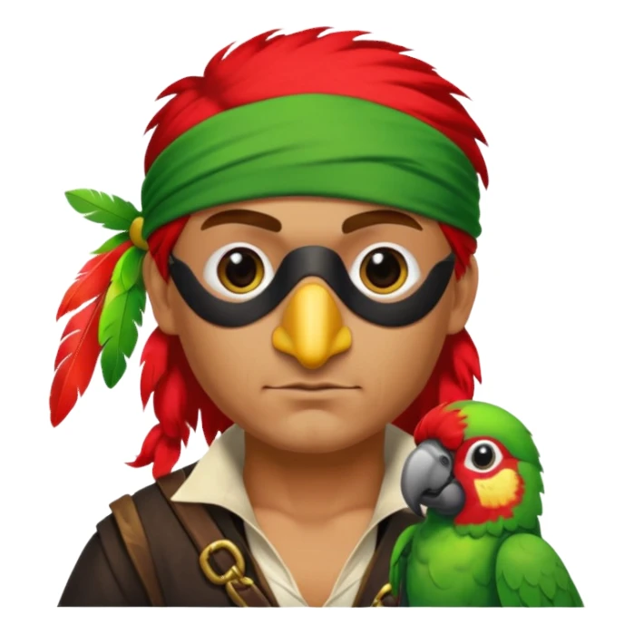 pirate and parrot sticker
