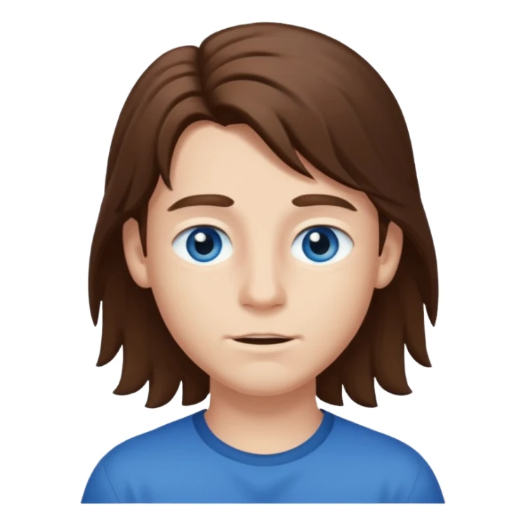 Boy with long hair sticker