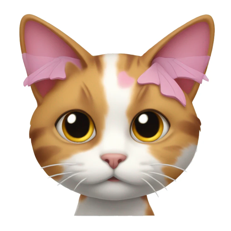 calico cat with pink wings sticker