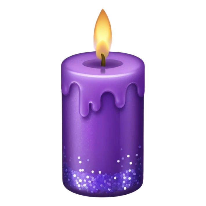 glitter purple candle sticker
